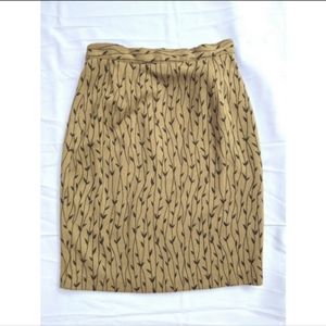 NWT Vintage dead stock tan brown leaf mini skirt xs